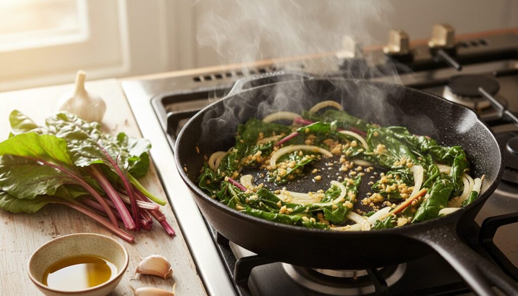 Blettes sautées à la poêle : une recette rapide et saine à découvrir